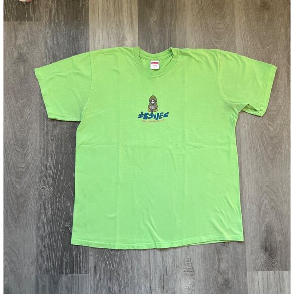 Supreme Green Alien Hacker T-Shirt Large 100% Cotton Made In USA Graphic Short-S - Picture 1 of 8